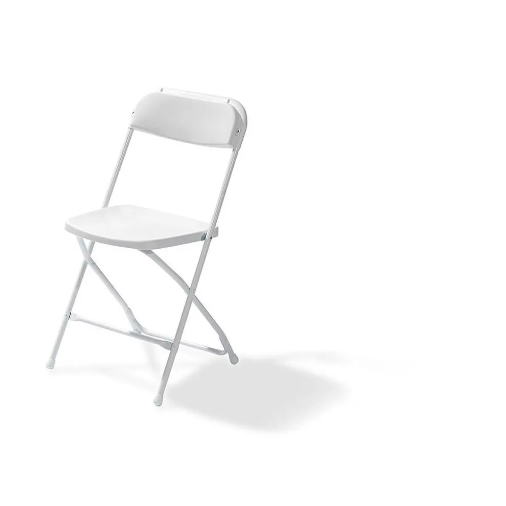 Budget Klappstuhl weiß/weiß, stapelbar, Stahlgestell, 43x45x80cm