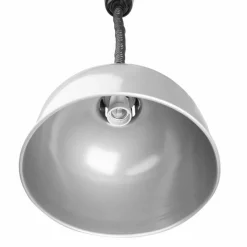 Buffalo ausziehbare runde Wärmelampe mit Silber-Finish, 250W, Kabellänge: 28-152cm