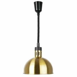 Buffalo ausziehbare runde Wärmelampe mit Gold-Finish, 250W, Kabellänge: 28-152cm