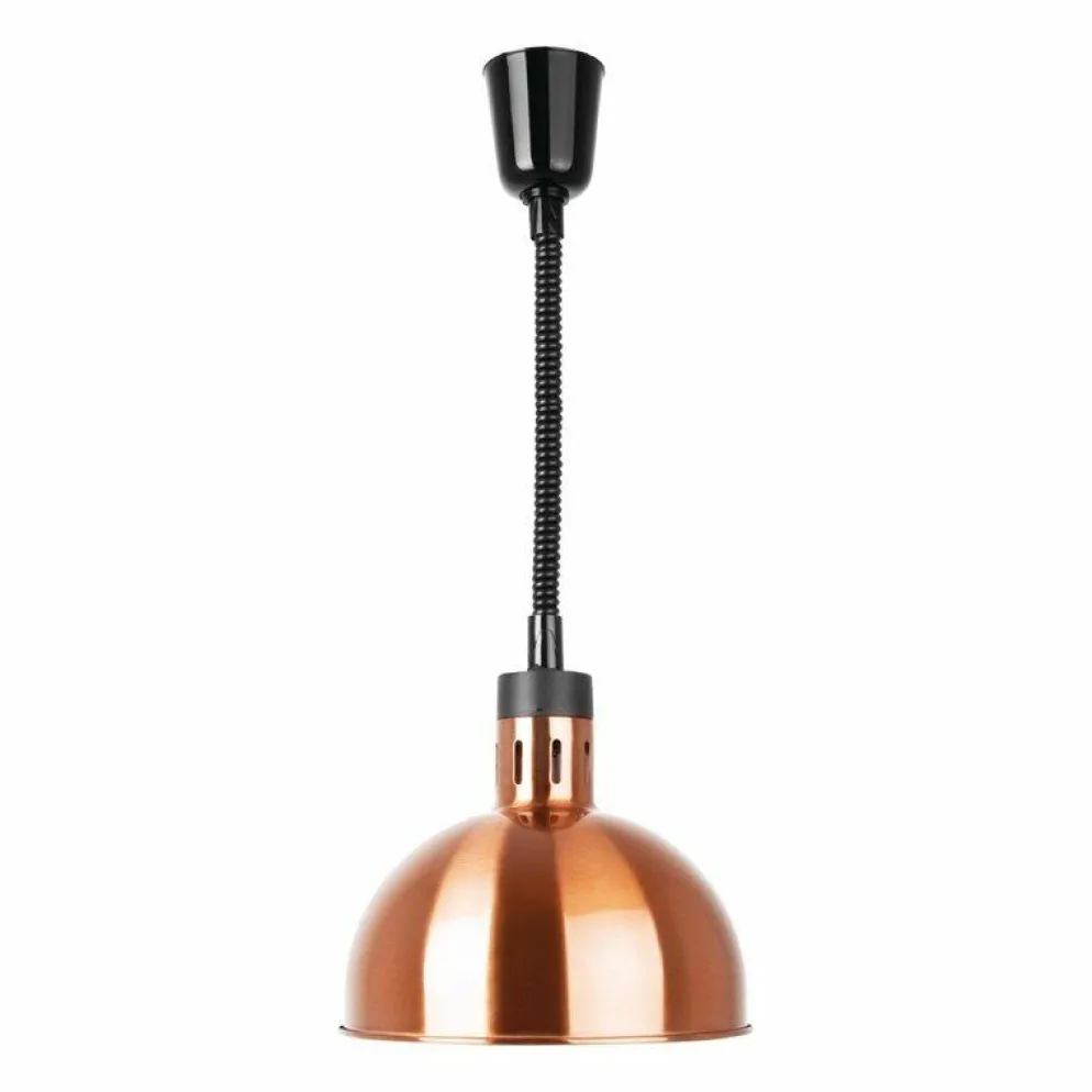 Buffalo ausziehbare runde Wärmelampe mit Kupfer-Finish, 250W, Kabellänge: 28-152cm