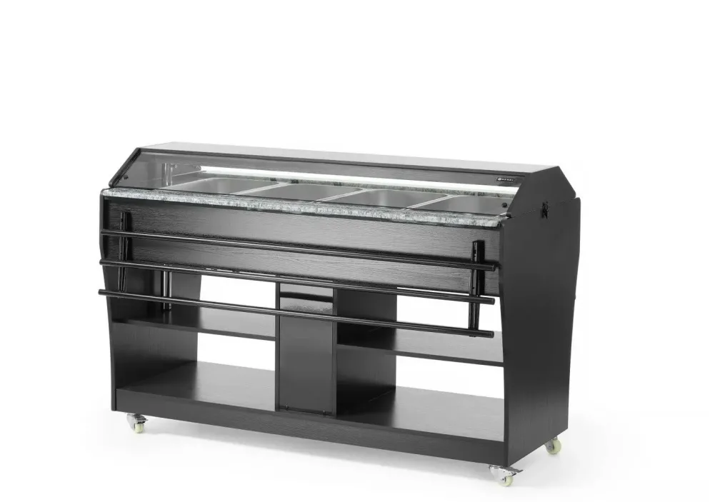 Buffet-Theke beheizt 1490 mm für 4 GN 1/1, Selbstbedienung