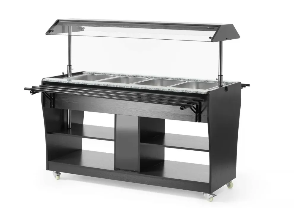 Buffet-Theke beheizt 1490 mm für 4 GN 1/1, Selbstbedienung