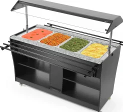 Buffet-Theke beheizt 1490 mm für 4 GN 1/1, Selbstbedienung