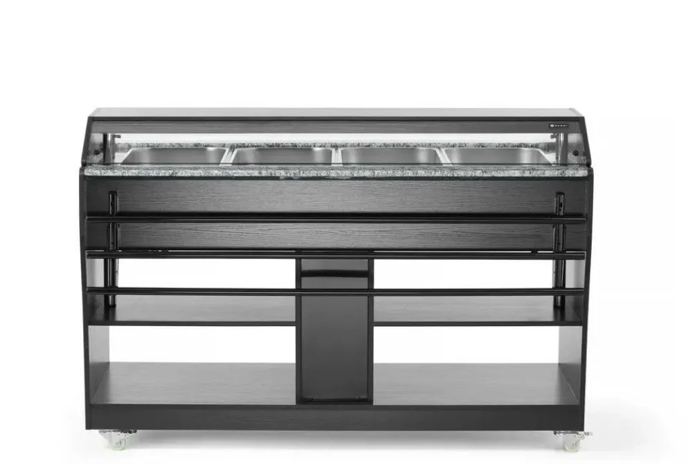 Buffet-Theke beheizt 1490 mm für 4 GN 1/1, Selbstbedienung
