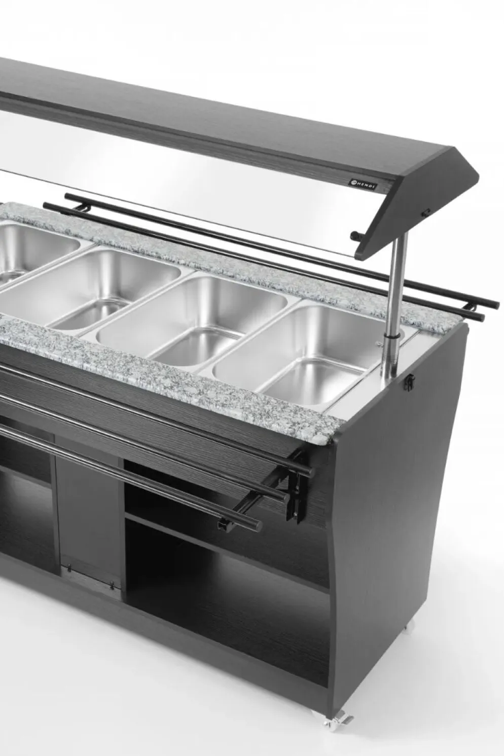 Buffet-Theke beheizt 1490 mm für 4 GN 1/1, Selbstbedienung
