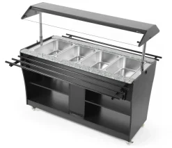 Buffet-Theke beheizt 1490 mm für 4 GN 1/1, Selbstbedienung