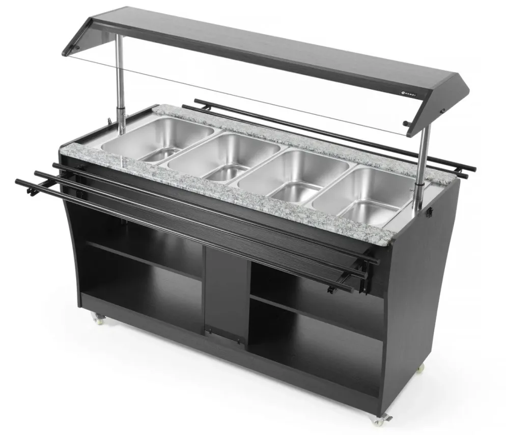 Buffet-Theke beheizt 1490 mm für 4 GN 1/1, Selbstbedienung