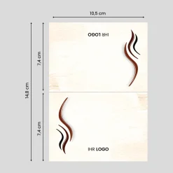 Buffet-Tischaufsteller Wave mit Logo und beschriftbar (250 Stk)