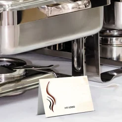 Buffet-Tischaufsteller Wave mit Logo und beschriftbar (250 Stk)