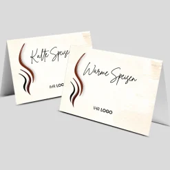 Buffet-Tischaufsteller Wave mit Logo und beschriftbar (250 Stk)