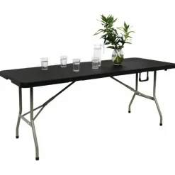 Buffettisch KRISTA 375 eckig Schwarz, 182,9x76,2x73,7cm