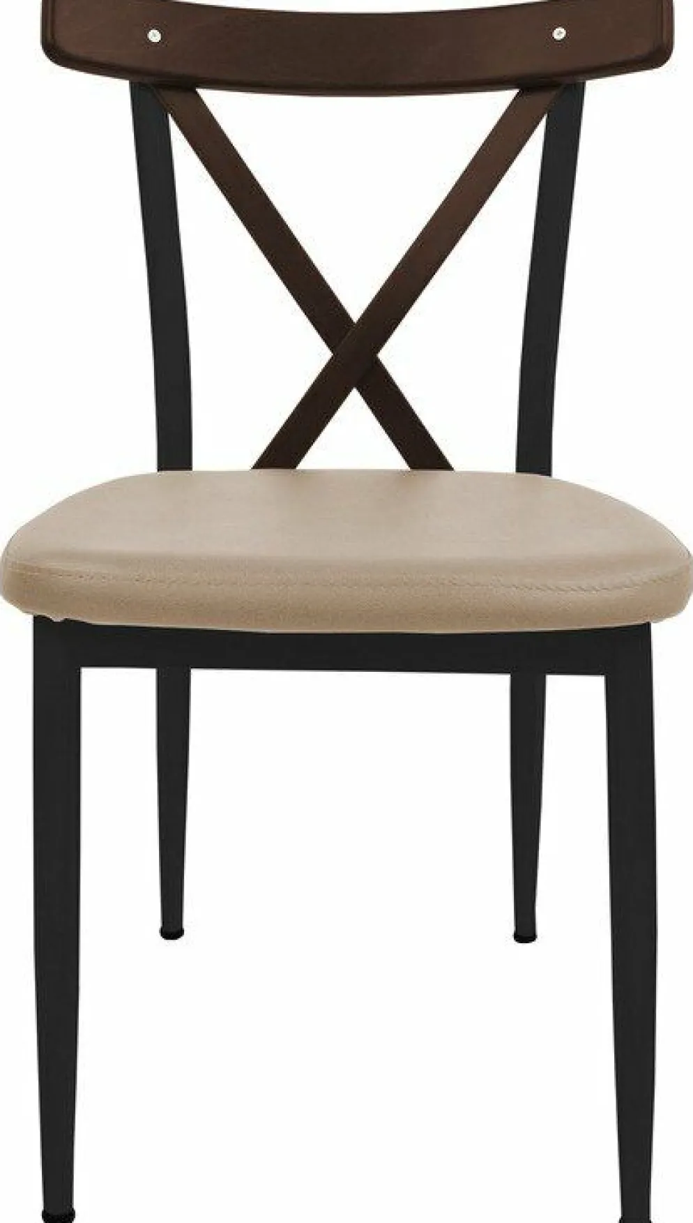Cafe Stuhl Charlie G200, Gestell schwarz, Sitz Beige, Rücken braun