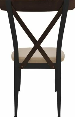 Cafe Stuhl Charlie G200, Gestell schwarz, Sitz Beige, Rücken braun