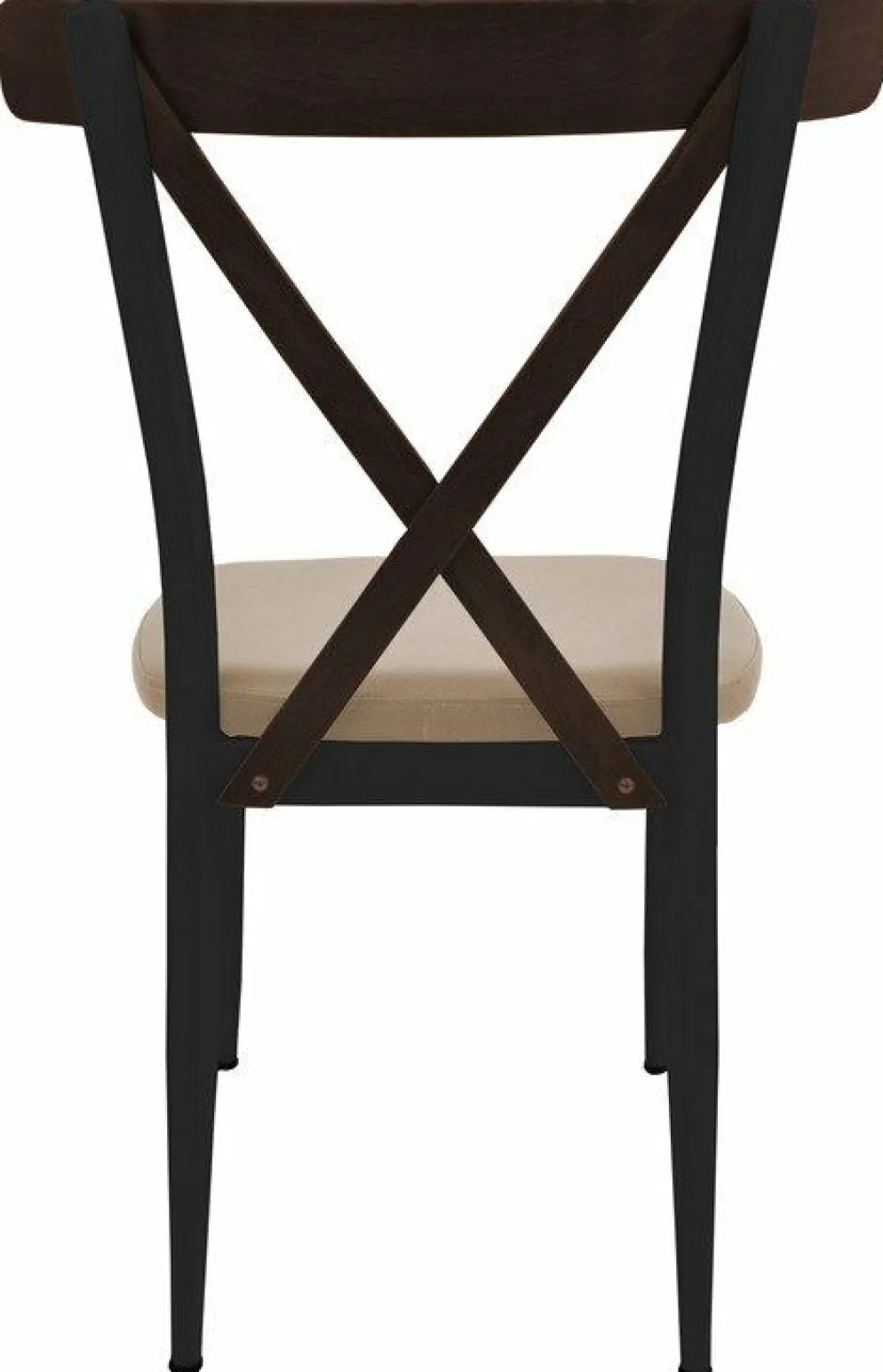 Cafe Stuhl Charlie G200, Gestell schwarz, Sitz Beige, Rücken braun