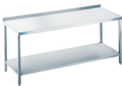 CHROMOnorn Arbeitstisch mit Zwischenboden und Aufkantung 1200x700x850-900mm