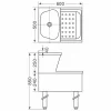 CHROMOnorn Ausguss-Handwasch-Kombination Standausführung 500x600x850mm