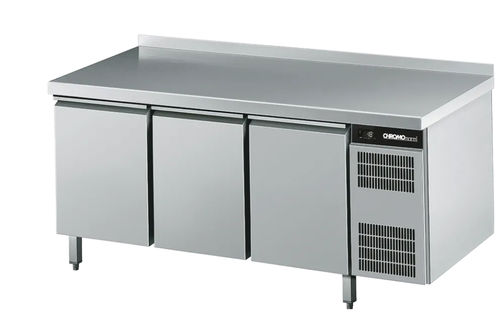 CHROMOnorn Bäckerei-Tiefkühltisch EN4060, 3 Türen, mit Aufkantung 1950x800x850mm