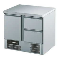 CHROMOnorn Kühltisch BR795, GN 1/1, 1 Tür, 2 Züge 1/2, Breite 950mm