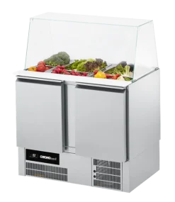 CHROMOnorn Saladette BR795, GN 1/1, Glasaufsatz, 2 Türen, Breite 950mm