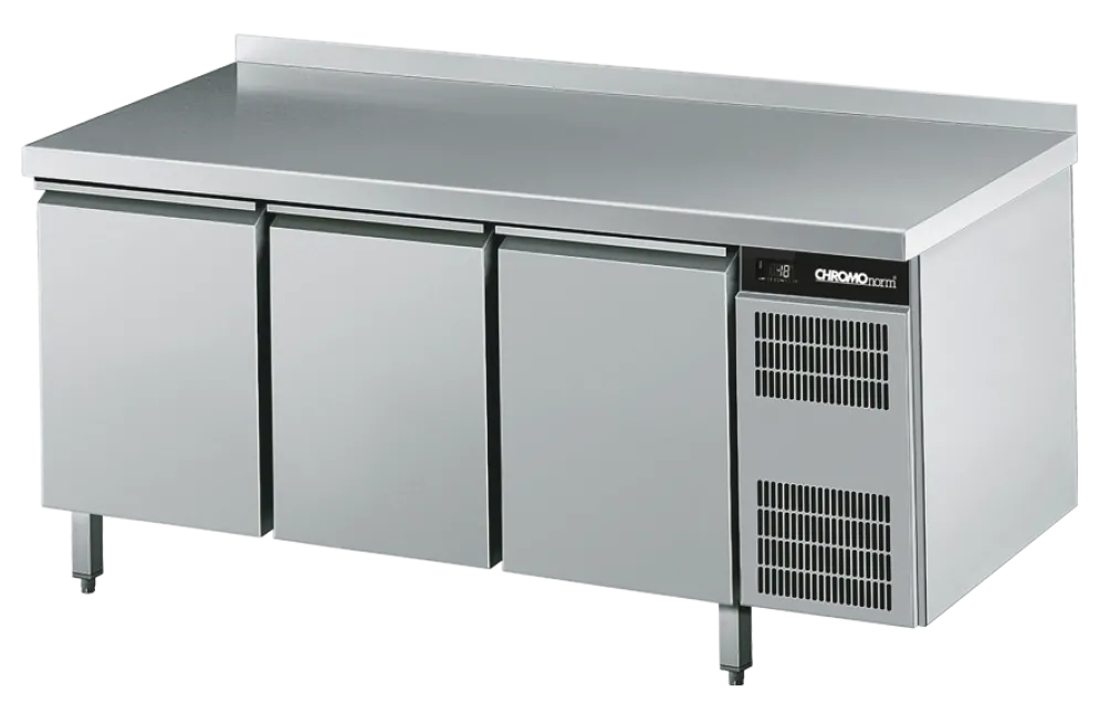 CHROMOnorn Tiefkühltisch GN 1/1, 3 Türen, mit Aufkantung 1725x700x850mm