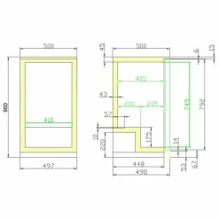 Combisteel Barkühler Schwarz 98L mit 1 Tür