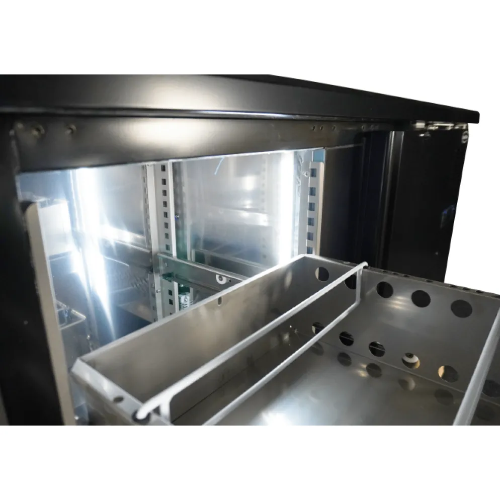 Combisteel Barkühler Schwarz 537L mit 2 Türen, 2 Schubladen