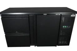 Combisteel Barkühler Schwarz 350L mit 1 Tür, 2 Schubladen