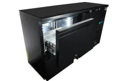 Combisteel Barkühler Schwarz 350L mit 1 Tür, 2 Schubladen