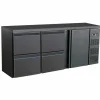 Combisteel Barkühler Schwarz 537L mit 1 Tür, 4 Schubladen