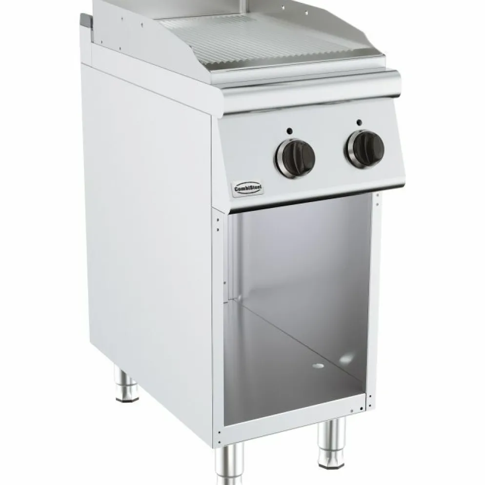 Combisteel Elektro Grillplatte 3,6kW, gerillt, 400x700x900mm