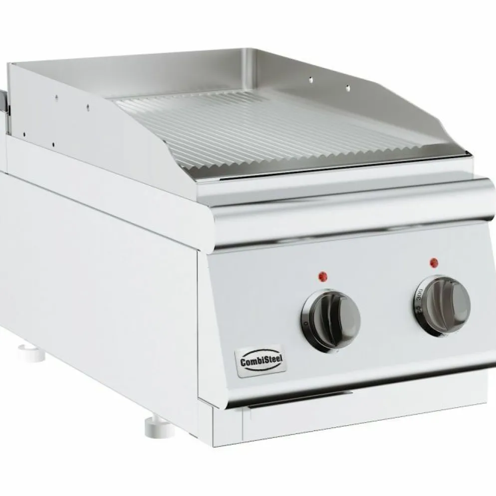 Combisteel Elektro Grillplatte gerillt 400 mm, Tischgerät 3,6 kW