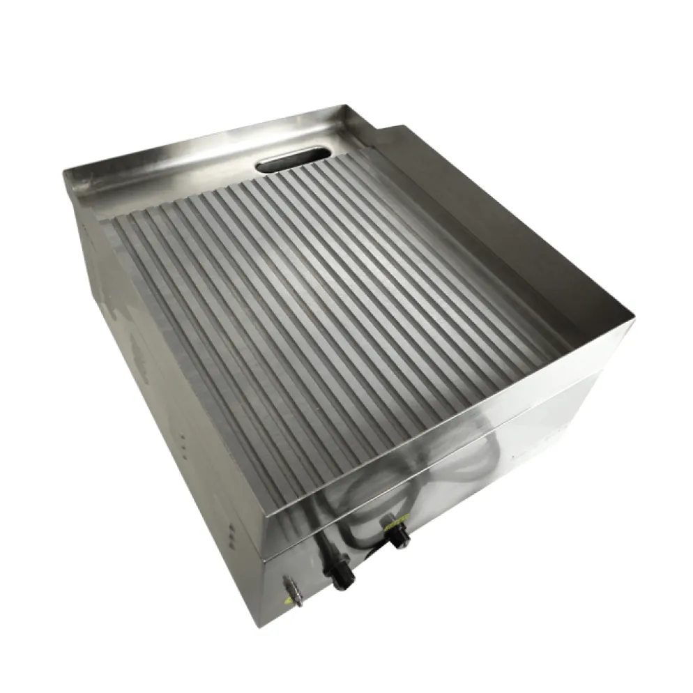 Combisteel Elektro Grillplatte gerillt Edelstahl 360 mm