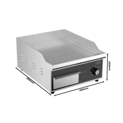 Combisteel Elektro Grillplatte gerillt Edelstahl 360 mm