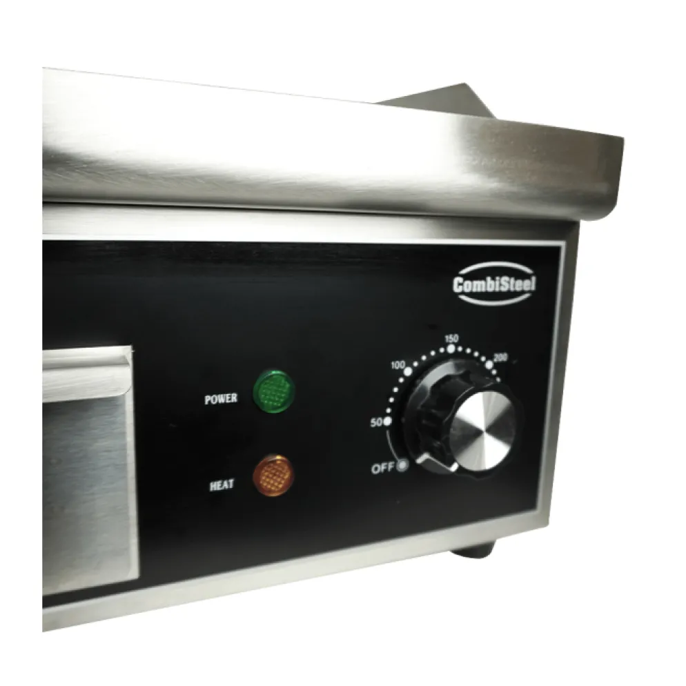 Combisteel Elektro Grillplatte gerillt Edelstahl 360 mm