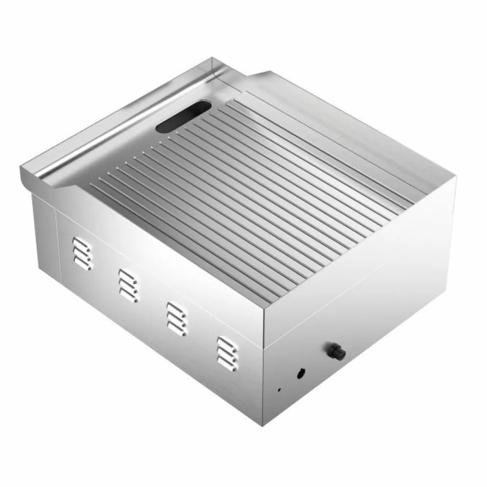 Combisteel Elektro Grillplatte gerillt Edelstahl 360 mm