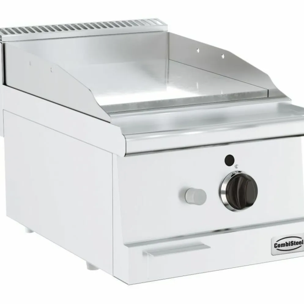 Combisteel Gas Grillplatte Chrom glatt 400 mm, Tischgerät 6 kW