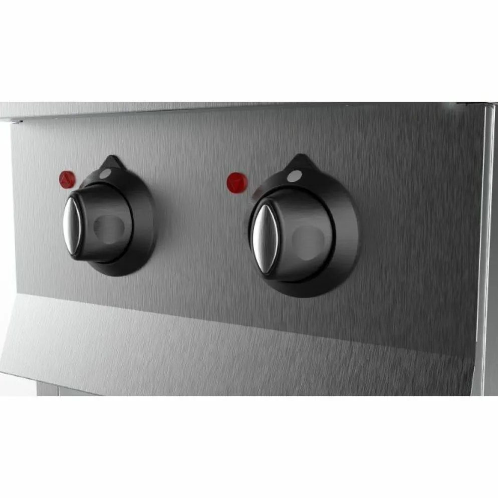 CombiSteel Gasherd 4 Brenner, 4x 6,5 kW, offener Unterbau