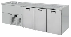 CombiSteel Getränketheke Biertheke 3 Türen. 2 Becken links