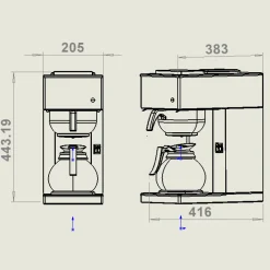 Combisteel Kaffeemaschine mit Glaskanne 1,8L Edelstahl