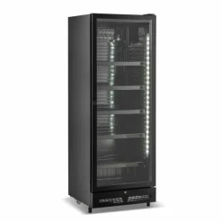 Combisteel Kühlschrank 1 Glastür Schwarz SVE450 BL 650 mm