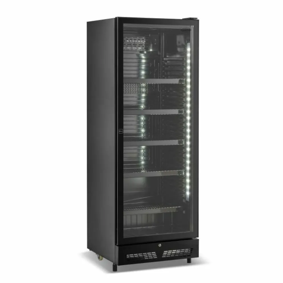Combisteel Kühlschrank 1 Glastür Schwarz SVE450 BL 650 mm