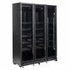 Combisteel Kühlschrank 3 Glastüren Schwarz NAP1200 HT mit Türheizung