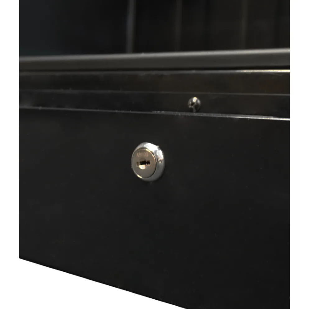 Combisteel Kühlschrank 1 Glastür Schwarz mit Leuchtkasten SVE450 BLC 650 mm