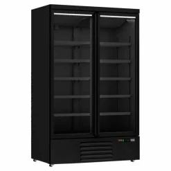 Combisteel Kühlschrank 2 Glastüren Schwarz JDE1000R BL 1253 mm