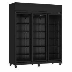 Combisteel Kühlschrank 3 Glastüren Schwarz IRM1180R BL 1650 mm