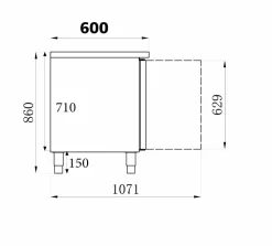 CombiSteel Kühltisch 2 Türen, 228L,1360x600x860mm