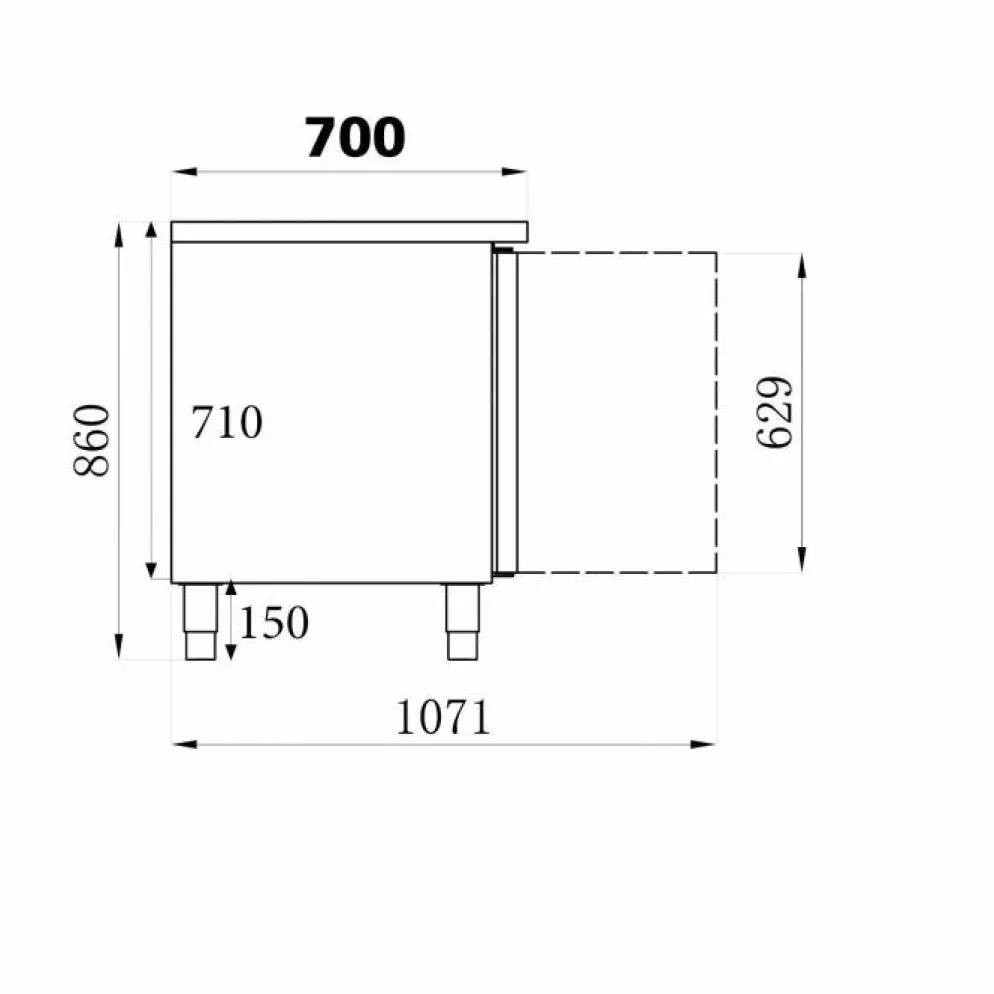 CombiSteel Kühltisch 3 Türen, 417L, 1795x700x850mm