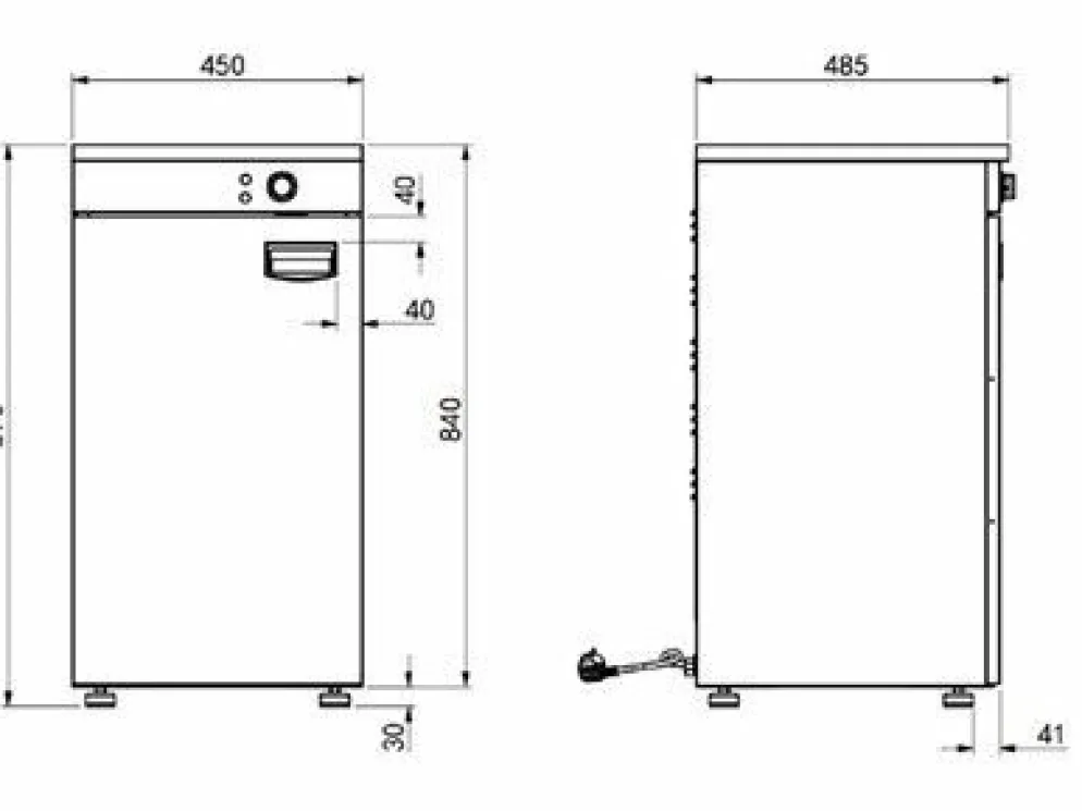 Combisteel Teller Wärmeschrank 1 Tür 450 mm, belüftet