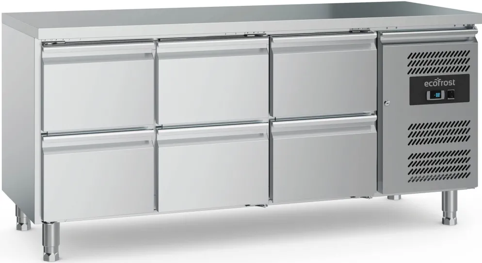 ecoFrost 700 Kühltisch 6 Schubladen, 1795x700x850mm