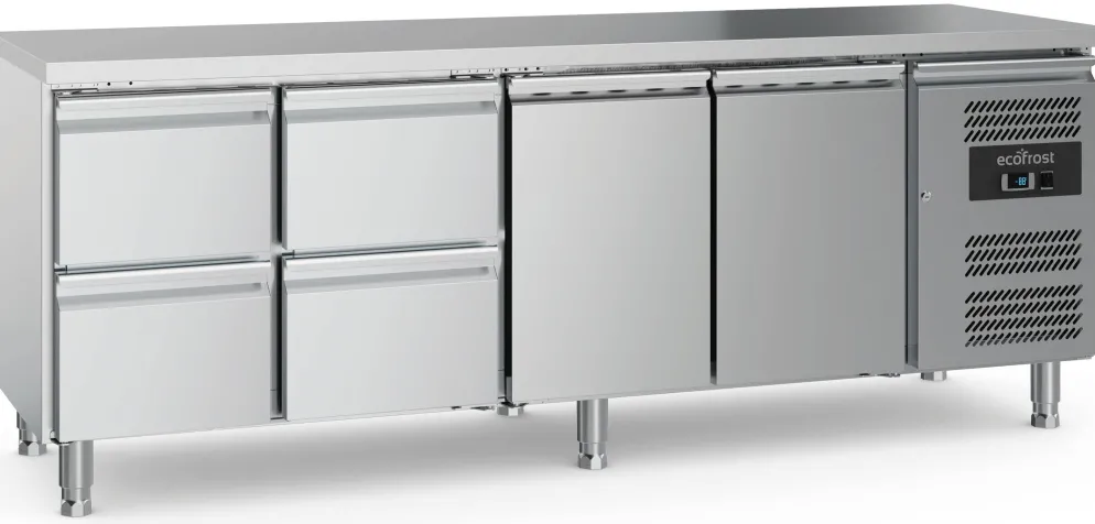 ecoFrost 700 Kühltisch 2 Türen, 4 Schubladen, 2230x700x850mm